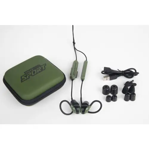 Zatyczki do uszu ISOtunes Advance z Bluetooth - czarny / oliwkowy  IT-36